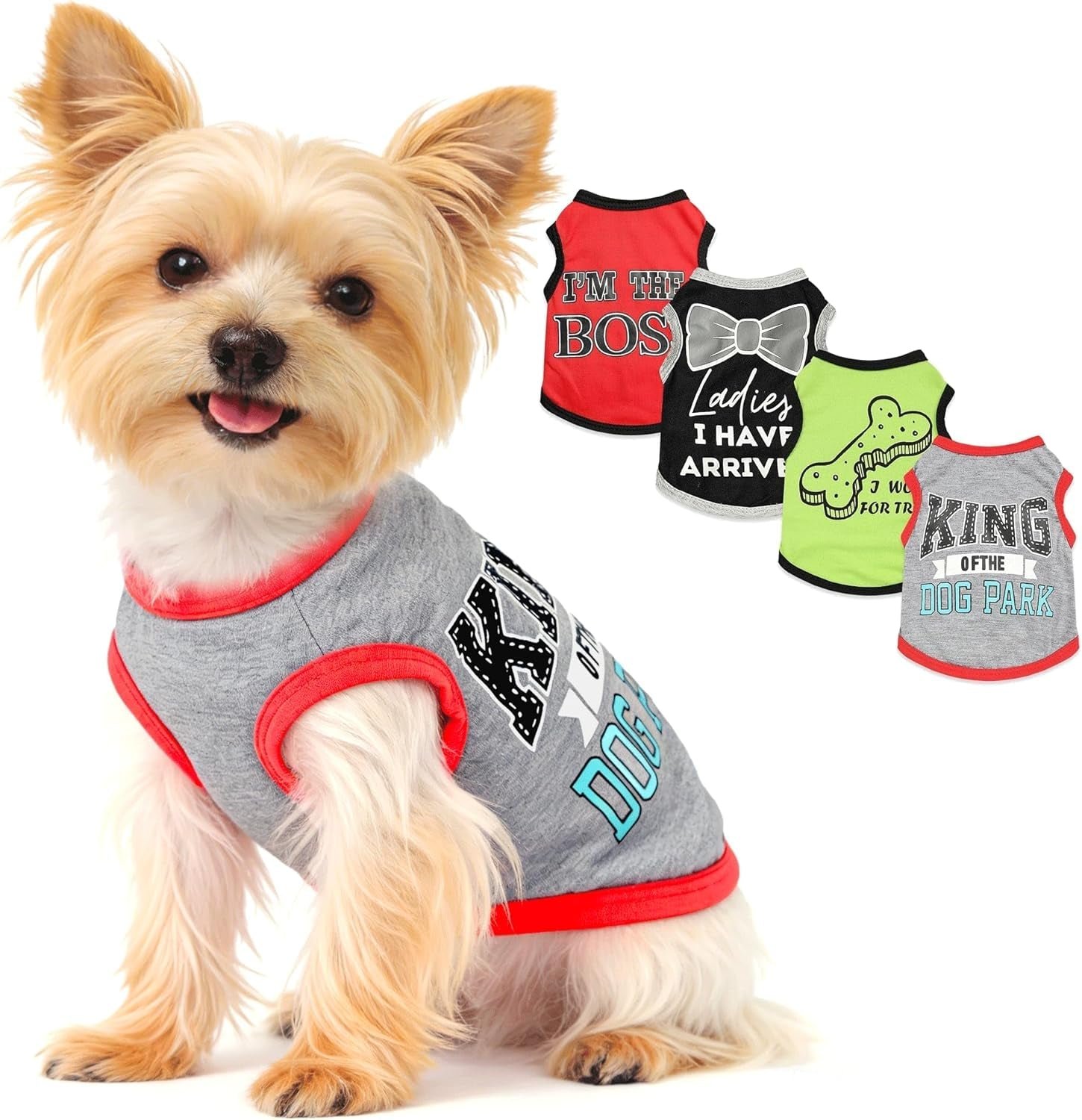Small Dog Shirts 4-Pack — Cute Clothes for Tiny Breeds