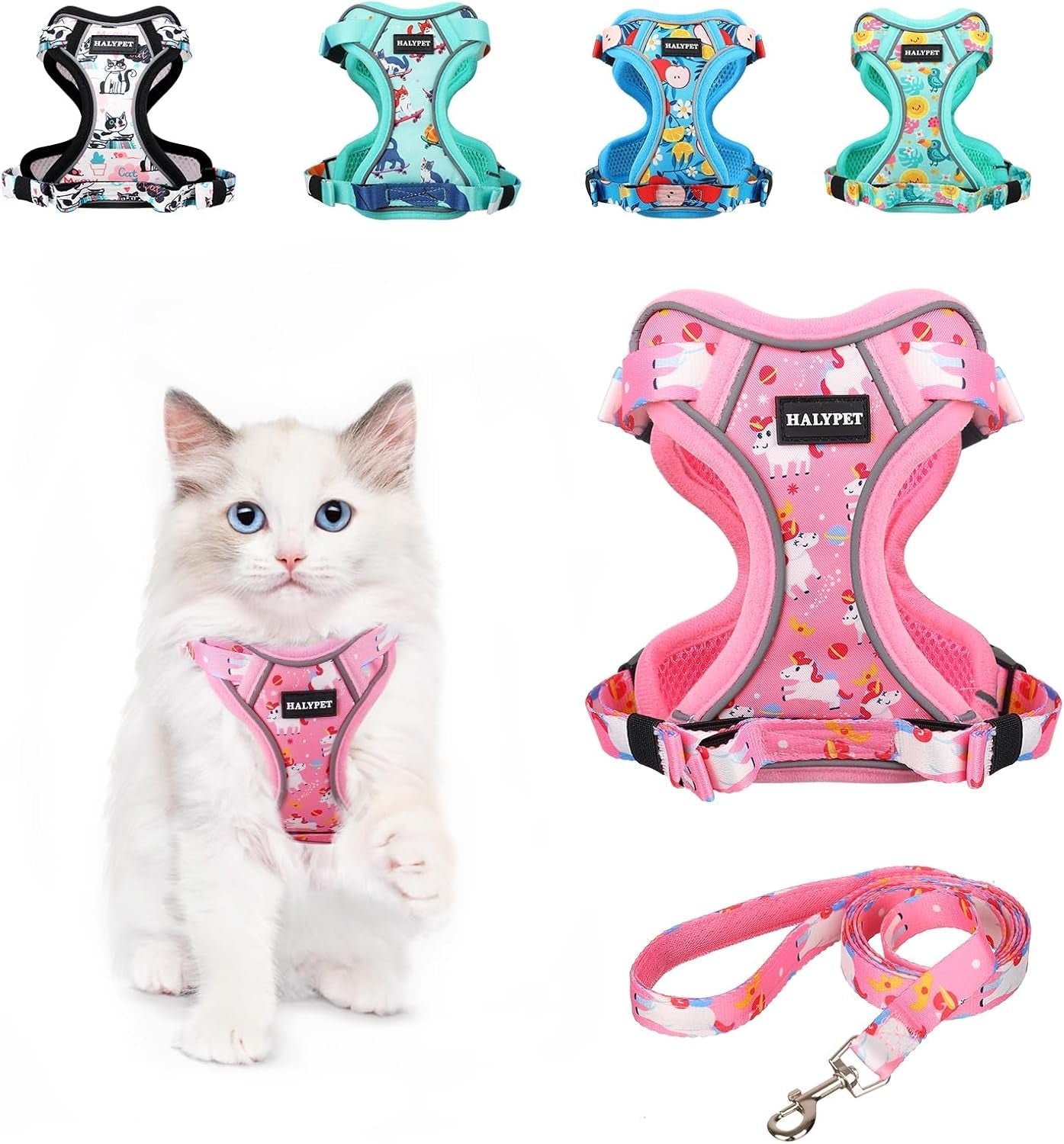 Cat Harness and Leash Set Escape Proof Reflective Adjustable Vest