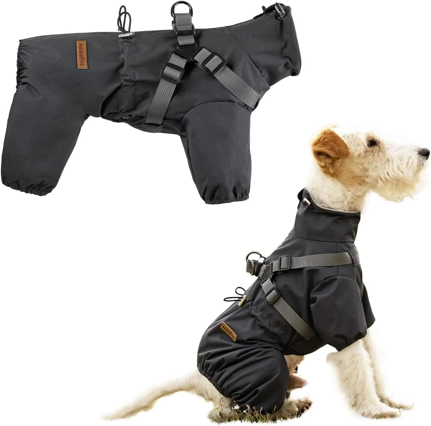 Waterproof Dog Raincoat with Harness Reflective
