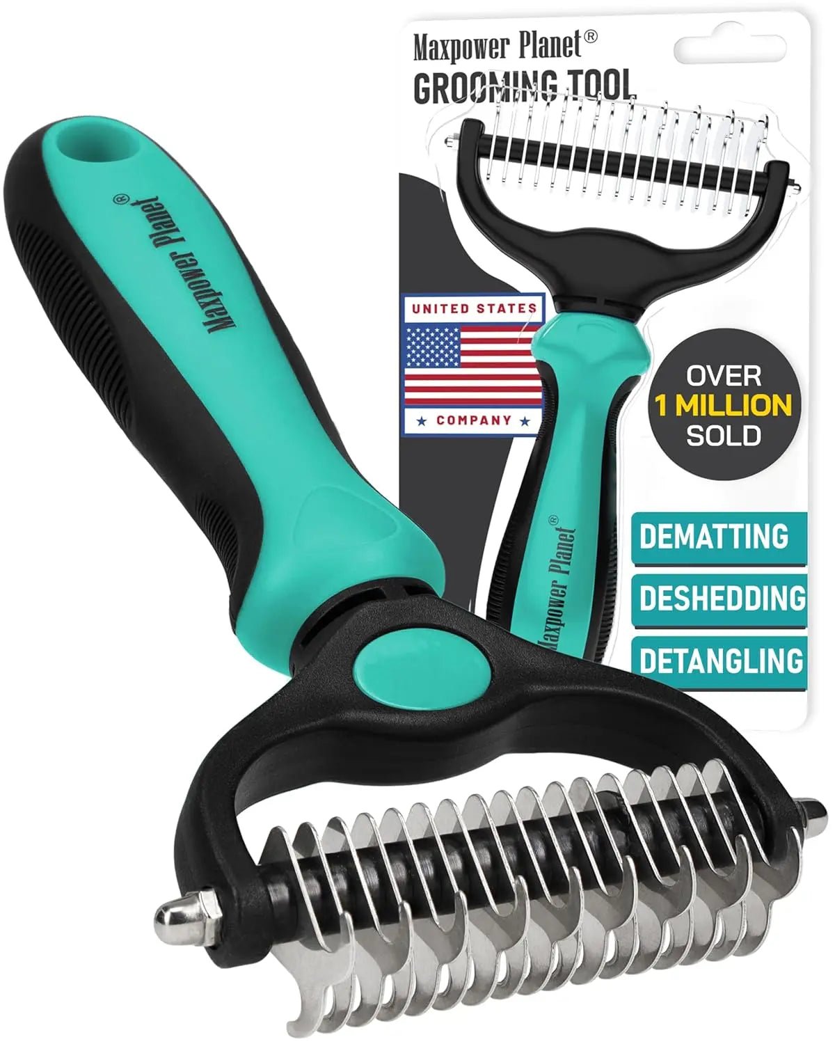 Maxpower Dual-Sided Pet Grooming Rake for Dogs & Cats – Dematting Tool