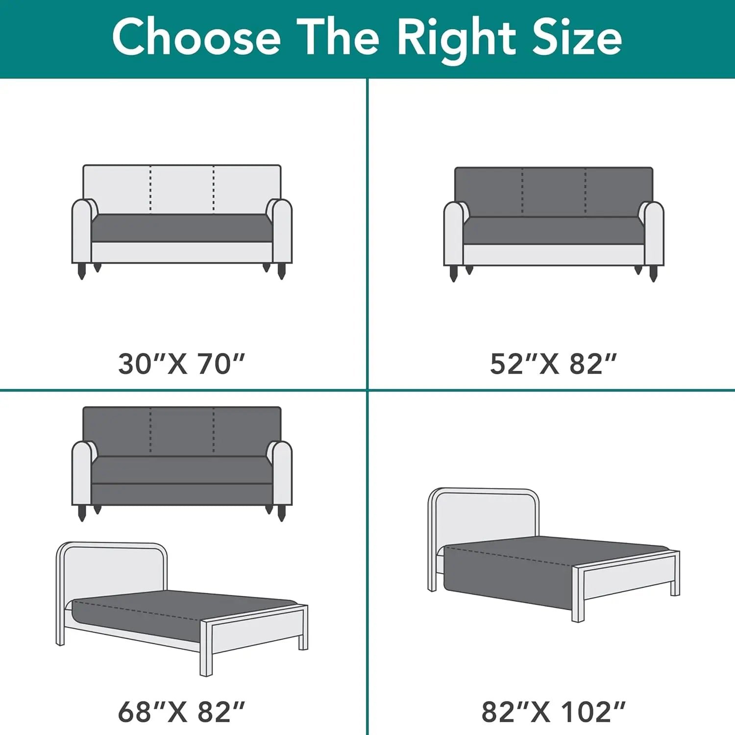Waterproof Reversible Couch Cover — Pet-Proof, Washable