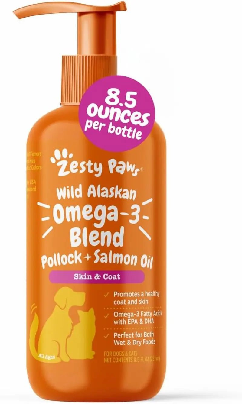 Zesty Paws Wild Alaskan Omega-3 Oil 8.5 oz — Skin & Coat