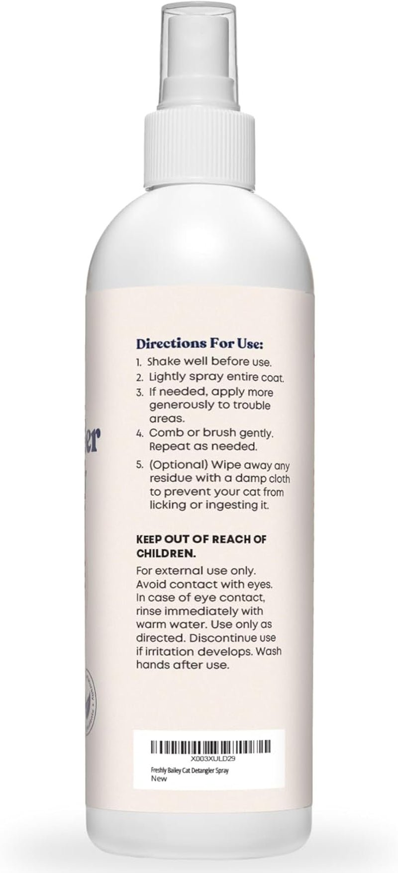 Cat Detangling Spray Leave In Conditioner for Soft Shiny Coats 16oz